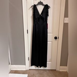 Elegant Black Evening Pant Romper